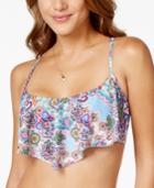 Profile Blush By Gottex Floral-print Flounce Bikini Top Women's Swimsuit