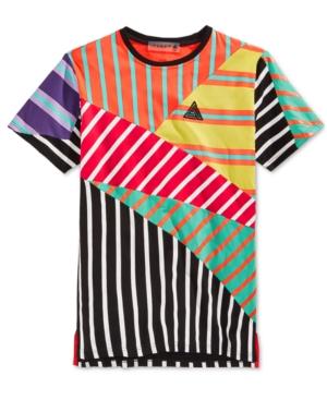 Black Pyramid Men's Pieced Mixed-stripe T-shirt