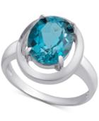 London Blue Topaz Ring (3-1/5 Ct. T.w.) In Sterling Silver