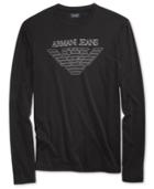 Armani Jeans Men's Long-sleeve Graphic-print T-shirt