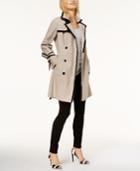 Inc International Concepts Contrast-trim Belted Trench Coat, Created For Macy's