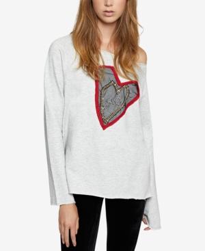 Sanctuary Cotton Embellished Tunic Sweatshirt