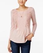 Jessica Simpson Joanna Crocheted-panel Top