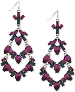 Bcbgeneration Rhodium-tone Stone Drop Earrings