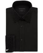 Sean John Men's Classic/regular Fit Black Velvet Contrast French Cuff Dress Shirt