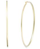 Square Tube Hoop Earrings In 14k Gold Vermeil, 80mm