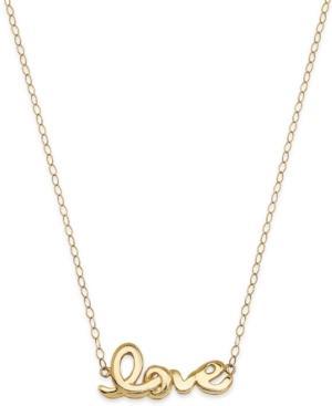 Love Pendant Necklace In 14k Gold