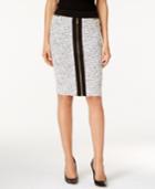 Calvin Klein Jacquard Zipper Pencil Skirt