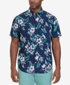 Nautica Men's Classic-fit Floral Palm Print Short-sleeve Shirt