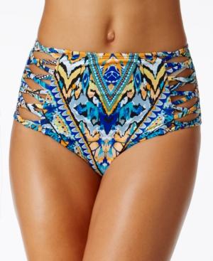 Bar Iii Monarchy Tribal-print High-waist Bikini Bottoms, Only At Macy's Women's Swimsuit