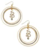 Thalia Sodi Gold-tone Pave Circle Snake Drop Earrings, Only At Macy's