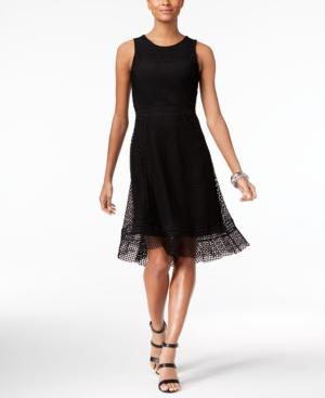 Alfani Mesh Fit & Flare Dress, Only At Macy's