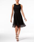 Alfani Mesh Fit & Flare Dress, Only At Macy's