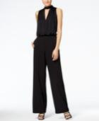 Jessica Simpson Kassy Silk-bodice Choker Jumpsuit