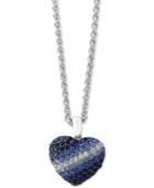 Final Call By Effy Multi-sapphire Ombre Heart Pendant Necklace (2-3/4 Ct. T.w.) In Sterling Silver