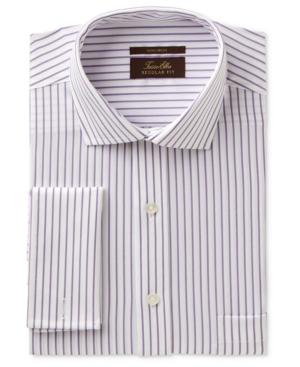 Tasso Elba Men's Classic/regular Fit Non-iron Lavender Royal Oxford French Cuff Dress Shirt, Created For Macy's