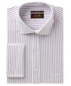 Tasso Elba Men's Classic/regular Fit Non-iron Lavender Royal Oxford French Cuff Dress Shirt, Created For Macy's