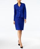 Le Suit Glazed Melange Three-button Skirt Suit