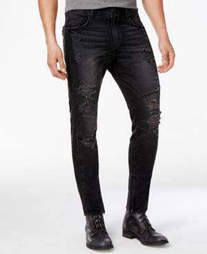 True Religion Men's Ankle-zip Ripped Skinny Jeans