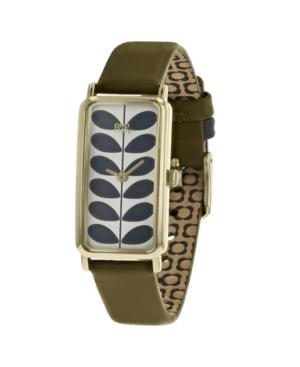Orla Kiely Watch, Olive Leather Strap With Buckle Closure