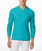 Tommy Hilfiger Men's Thomas Long Sleeve Tipped V-neck Sweater