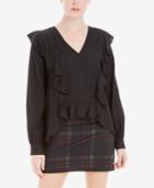 Max Studio London Ruffle-trim High-low-hem Top