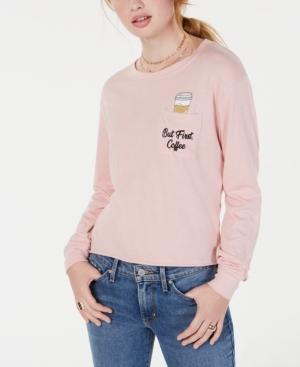Love Tribe Juniors' Coffee Graphic Pocket T-shirt