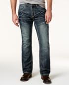 Inc International Concepts Men's Boot-cut Dark-wash Faded Jeans, Only At Macy's