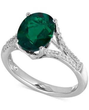 Lab-created Emerald (2-1/2 Ct. T.w.) And White Sapphire (1/5 Ct. T.w.) Ring In Sterling Silver