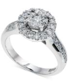 Bouquet By Effy Diamond Halo Engagement Ring In 14k White Gold (9/10 Ct. T.w.)