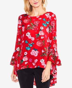 Vince Camuto Floral-print High-low Top