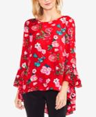 Vince Camuto Floral-print High-low Top
