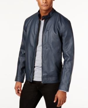 Alfani Men's Faux-leather Slim Fit Jacket, Only At Macy's