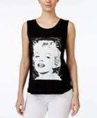 Marilyn Monroe Juniors' Lace-back Foil Graphic Tank Top