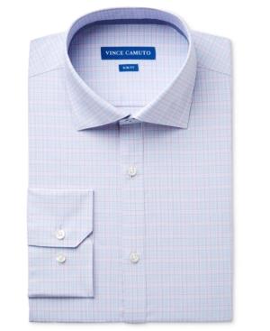 Vince Camuto Men's Slim-fit Comfort Stretch Iris Check Dress Shirt