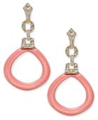 Inc International Concepts Gold-tone Pink Lucite And Pave Drop Earrings, Only At Macy's