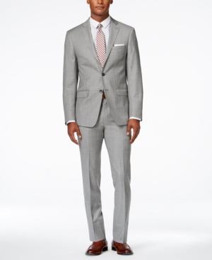 Calvin Klein X-fit Light Grey Extra Slim-fit Big And Tall Suit