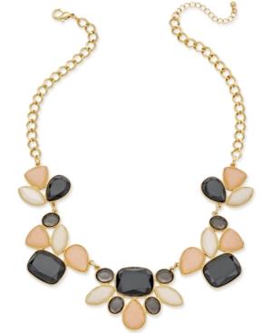 Inc International Concepts Gold-tone Multi-stone Drama Necklace, Only At Macy's