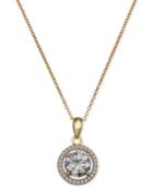 Giani Bernini Cubic Zirconia Halo Pendant Necklace In Sterling Silver Or 18k Gold Over Sterling Silver