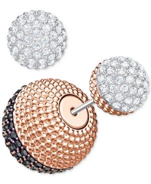 Swarovski Tri-tone Crystal Pave Front & Back Earrings