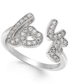 Giani Bernini Pave Cubic Zirconia Love Ring In Silver-plated Brass