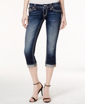 Rock Revival Cropped Embellished Charcoal Wash Jeans