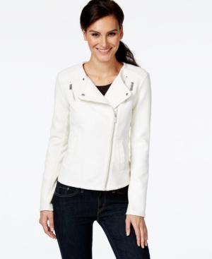 Calvin Klein Faux-leather Textured Moto Jacket