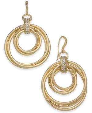Alfani Gold-tone Pave Multi-hoop Drop Earrings, Created For Macy's