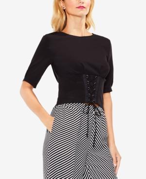 Vince Camuto Corset-laced Cropped Blouse