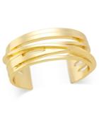 Inc International Concepts Gold-tone Overlay Open Cuff Bracelet, Only At Macy's