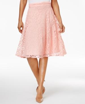 Ny Collection Petite Lace A-line Skirt