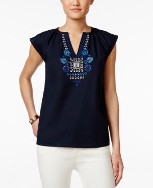 Tommy Hilfiger Embroidered Short-sleeve Top