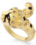 Sis By Simone I Smith 18k Gold Over Sterling Silver Ring, Cheetah Ring