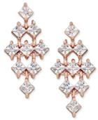 Inc International Concepts Rose Gold-tone Square Crystal Chandelier Earrings, Only At Macy's
